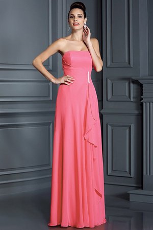 Robe demoiselle d'honneur longue avec chiffon avec perle de princesse a-ligne