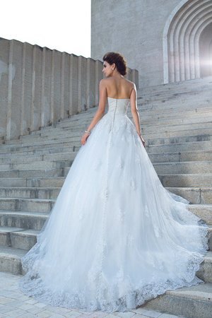 Robe de mariée longue de traîne mi-longue en satin manche nulle de mode de bal