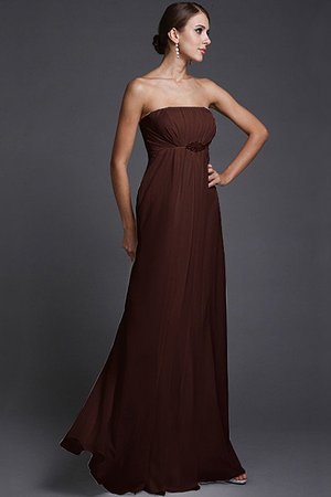 Robe demoiselle d'honneur naturel de bustier ligne a en chiffon avec zip