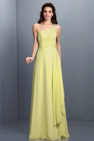 Robe demoiselle d'honneur plissage longue avec fronce avec zip a-ligne