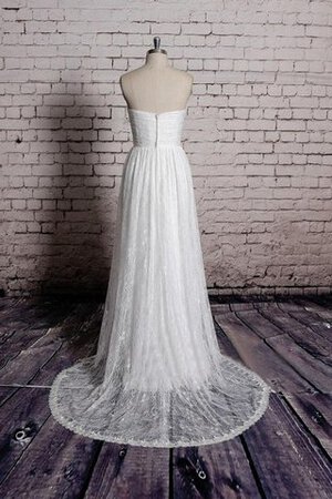 Robe de mariée avec zip de col en cœur croisade ruché en plage