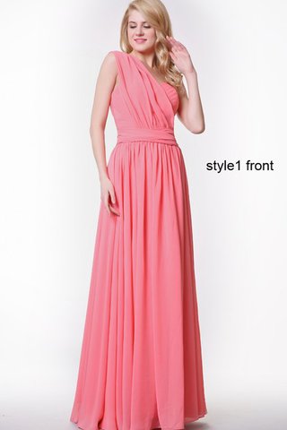 Robe demoiselle d'honneur plissé romantique longue en chiffon fermeutre eclair