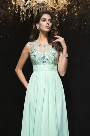 Robe de soirée en chiffon a-ligne longueur au niveau de sol de princesse avec perle