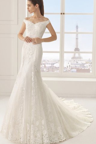 Robe de mariée impressioé boutonné en forme appliques de traîne mi-longue