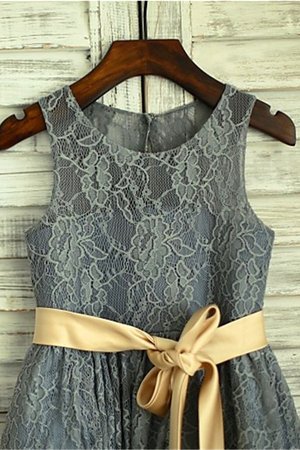 Robe cortège fille naturel encolure ronde manche nulle jusqu'au sol ceinture