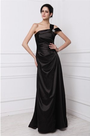 Robe de bal longue manche nulle satin tissé extensible de fourreau avec zip