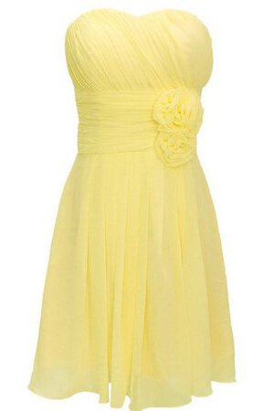 Robe demoiselle d'honneur naturel a-ligne fermeutre eclair avec chiffon manche nulle