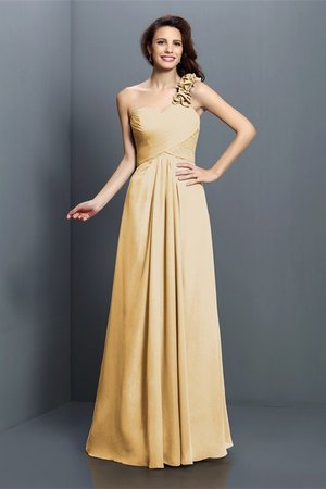 Robe demoiselle d'honneur longue de princesse avec zip avec chiffon manche nulle