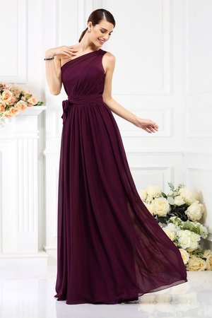 Robe demoiselle d'honneur longue de princesse ligne a manche nulle avec chiffon