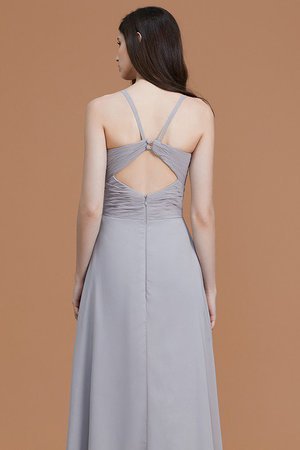 Robe demoiselle d'honneur de princesse ligne a ruché manche nulle avec chiffon