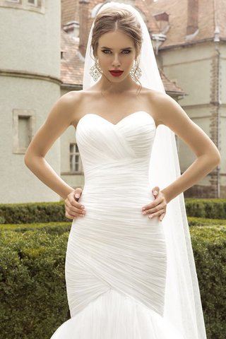 Robe de mariée facile sexy croisade col en forme de cœur en tulle