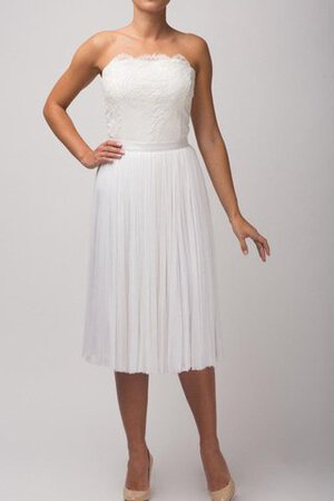 Robe de mariée facile fermeutre eclair a-ligne en dentelle arrivée au mollet