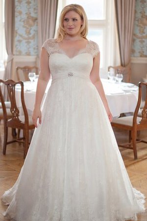 Robe de mariée classique avec perle v encolure en satin avec manche épeules enveloppants