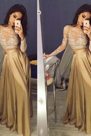 Robe de bal naturel avec manche longue ligne a de princesse 2 pice