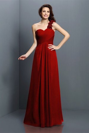 Robe demoiselle d'honneur longue de princesse avec zip avec chiffon manche nulle