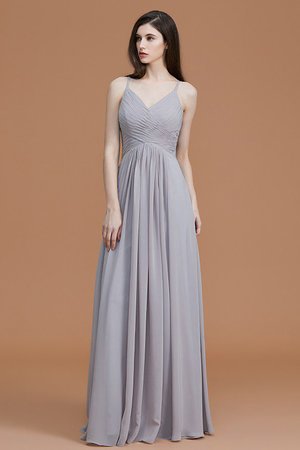 Robe demoiselle d'honneur de princesse ligne a ruché manche nulle avec chiffon