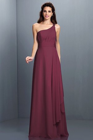 Robe demoiselle d'honneur plissage longue avec fronce avec zip a-ligne