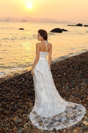 Robe de mariée longue en plage a-ligne fermeutre eclair ceinture