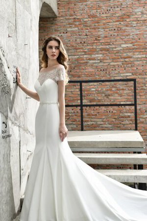 Robe de mariée avec perle en satin mode sexy longue