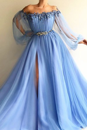 Robe de soirée ligne a longueur au ras du sol de princesse textile en tulle adorable