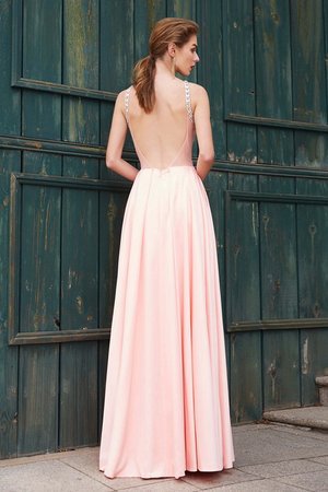 Robe de bal naturel sans dos de princesse avec perle col u profond