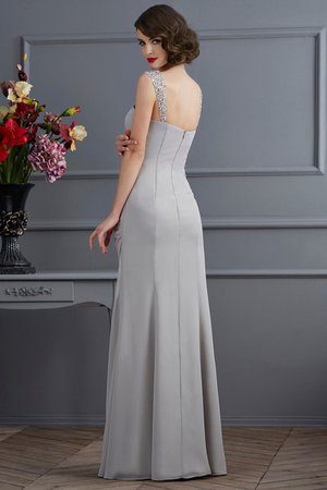 Robe de bal avec chiffon avec zip de sirène grandes bretelles avec perle