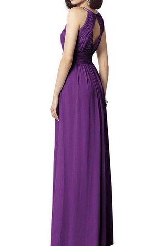 Robe demoiselle d'honneur longue trou serre a-ligne ruché avec chiffon