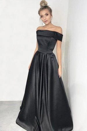 Robe de soirée manche nulle de princesse en satin passionnant a-ligne