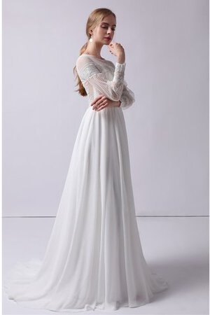 Robe de mariée a salle intérieure fermeutre eclair de col bateau parfait modeste