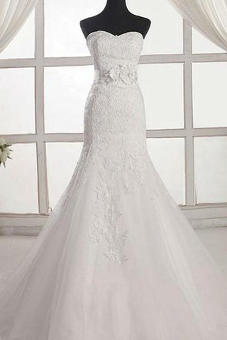 Robe de mariée en organza longueur au ras du sol avec lacets manche nulle en forme