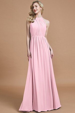 Robe demoiselle d'honneur naturel ligne a de princesse col u profond avec chiffon