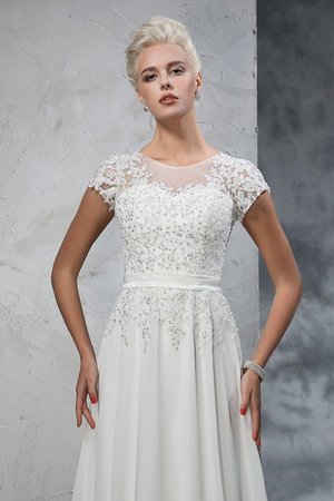 Robe de mariée longue ligne a de princesse de traîne courte en chiffon