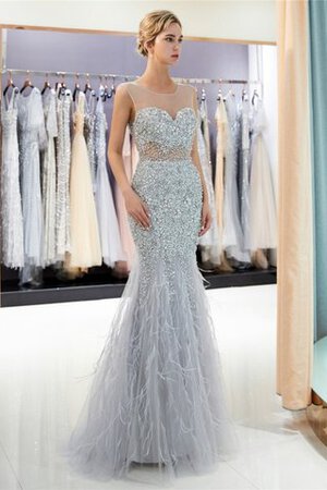 Robe de bal avec plumes fermeutre eclair séduisant avec perle derniere tendance