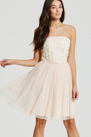 Robe de graduation bref en tulle appliques de bustier manche nulle