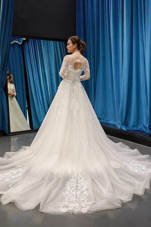 Robe de mariée énergique textile en tulle avec manche longue longue discrete