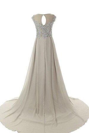 Robe de bal col u profond ligne a avec perle avec chiffon decoration en fleur