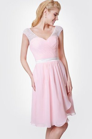 Robe demoiselle d'honneur plissage v encolure ceinture ligne a de lotus