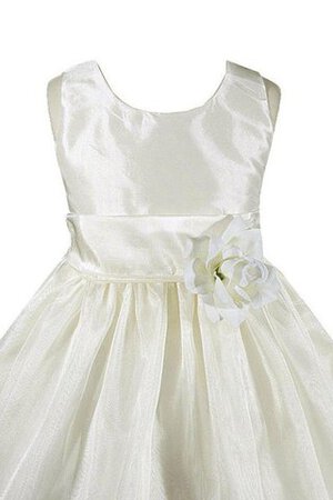 Robe cortège fille a-ligne col u profond avec fleurs manche nulle