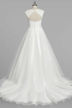 Robe de mariée naturel avec manche courte avec manche épeules enveloppants ruché en organza