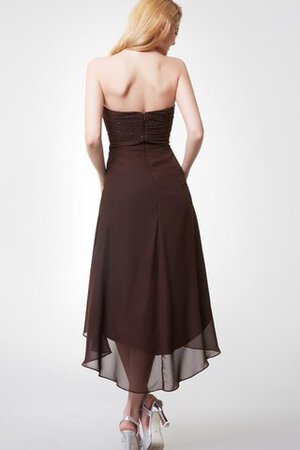 Robe demoiselle d'honneur chic haut bas manche nulle de bustier col en forme de cœur