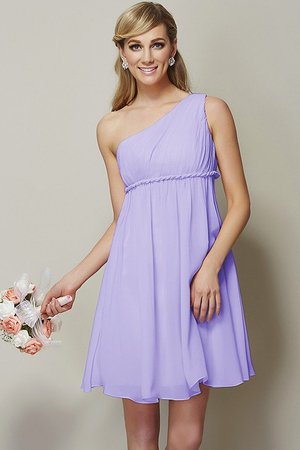 Robe demoiselle d'honneur ceinture avec ruban a-ligne avec chiffon manche nulle