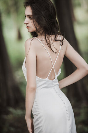 Robe de mariée mignonne en soie artificiel de traîne courte avec zip naturel
