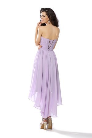 Robe de cocktail avec fleurs avec chiffon haut bas asymétrique de princesse