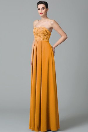 Robe demoiselle d'honneur longue en chiffon de col en cœur manche nulle a-ligne