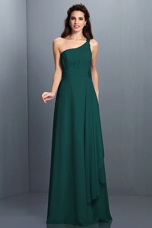 Robe demoiselle d'honneur plissage longue avec fronce avec zip a-ligne