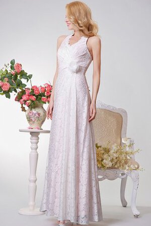 Robe demoiselle d'honneur romantique festonné avec zip longueru au niveau de sol en dentelle