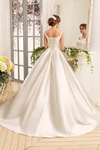 Robe de mariée facile romantique de traîne courte ligne a avec ruban