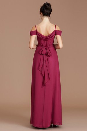 Robe demoiselle d'honneur a-ligne epaule nue de princesse manche nulle avec chiffon