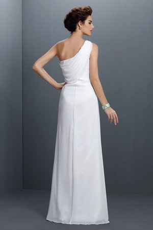 Robe de bal longue avec chiffon gaine longueur au niveau de sol manche nulle