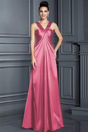 Robe demoiselle d'honneur longue de princesse avec zip bretelles spaghetti